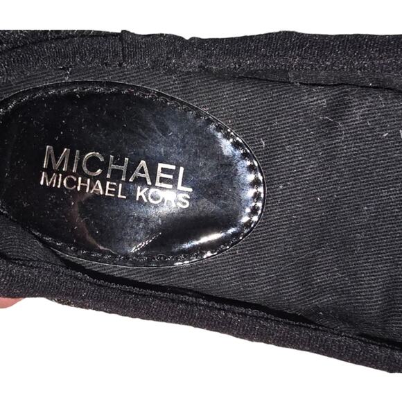 MICHAEL KORS City Denim Ballet Flat Black Slip On Glitter Chain Mesh Size 7 New - Picture 6 of 7